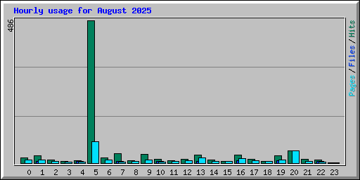 Hourly usage for August 2025